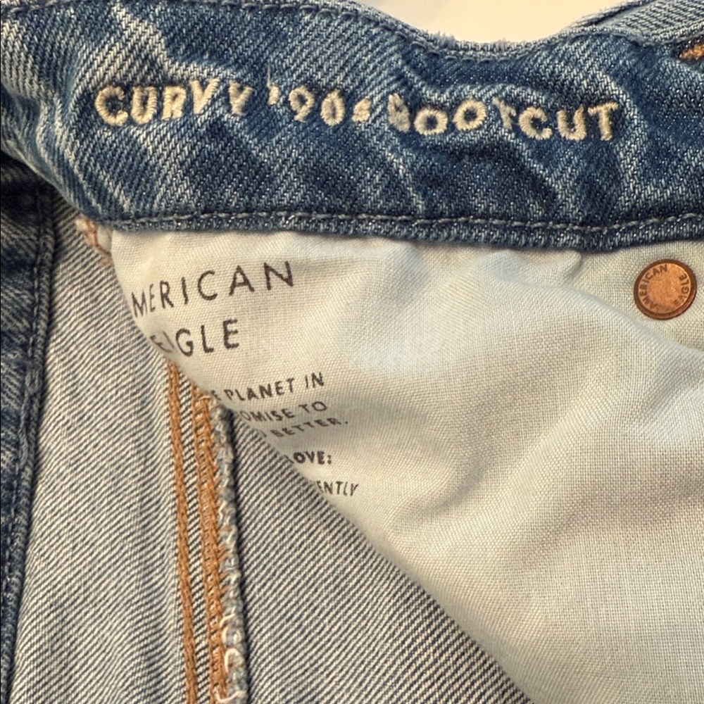 American Eagle Blue Bootcut 90s Denim Jeans with front slits